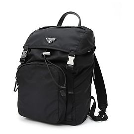 Prada Re-Nylon x Saffiano Leather Backpack Black