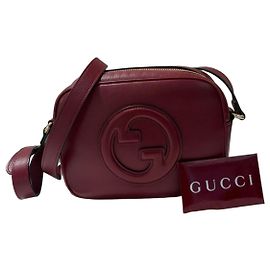 Gucci Blondie leather handbag dark red Dark red