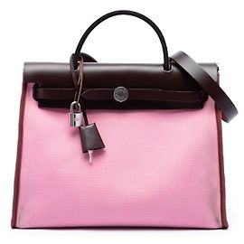 Bolsa Hermès Herbag Zip 31 em Toile Verso Rosa Rosa