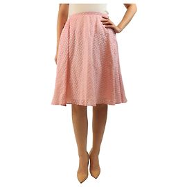 Autre Marque Falda midi estampada rosa - size S Rosa