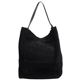 Totême Navy suede shoulder bag Navy blue