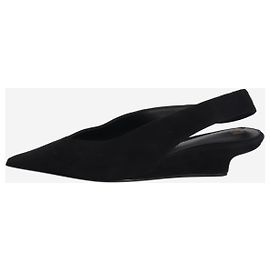 Totême Black suede slingback kitten heels - size EU 39 (UK 6) Black