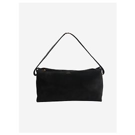 Totême Sac à main noir en daim avec poignée supérieure Noir