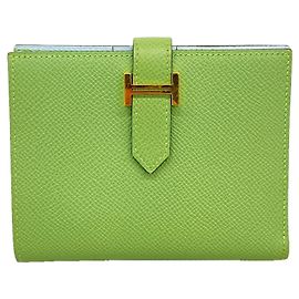 Hermès Hermes Bearn Compact Verso Wallet Green