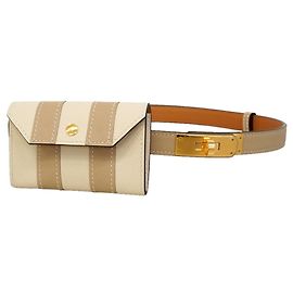Hermès Cinto Hermes Kelly em couro Veau Epsom Bege