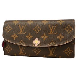 Louis Vuitton Monogram Portefeuille Emilie Long Wallet Marron Rose