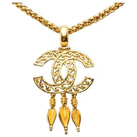 Collier à chaîne Chanel Vintage Coco Mark Rogue Doré