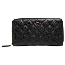 Monedero Chanel Matelassé Coco Mark Negro Burdeos