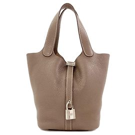 Hermès Bolsa Hermes Picotin Lock PM Taupe