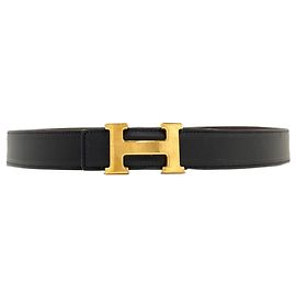 Hermès Hermes Constance H-Belt Black Dark brown