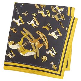 Hermès Lenço Hermes Carre 90 Preto