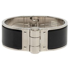 Hermès Hermes Chanier Bracelet Bangle Black Silvery