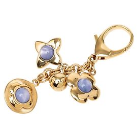 Porte-clés breloque Louis Vuitton Monogram Flower Doré Violet