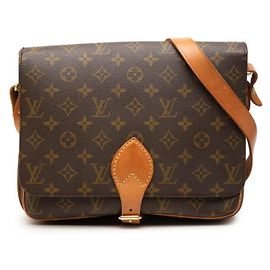 Borsa a tracolla Louis Vuitton Monogram Cartouchiere GM Marrone