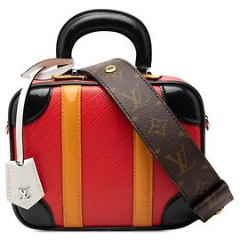 Louis Vuitton Epi Valisette BB Handbag Black Red