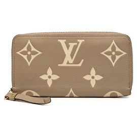 Louis Vuitton Monogram Empreinte Long Wallet Beige Grey