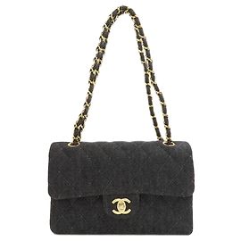 Borsa a tracolla Chanel Matelassé Double Flap Nero