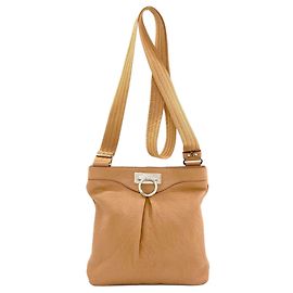 Bolsa de Ombro Salvatore Ferragamo com Ferragens Gancini Marrom