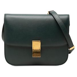 Céline Celine Classic Box Medium Crossbody Shoulder Bag Vert