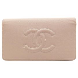 Cartera larga Chanel Coco Mark Gold Hardware Beige