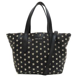 Jimmy Choo Mini Sarah Star Motif Studded Handbag Black