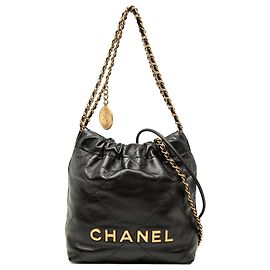 Borsa Chanel 22 Mini in vitello lucido nero Nero