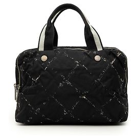 Borsa Chanel Black Old Travel Line Nylon Nero