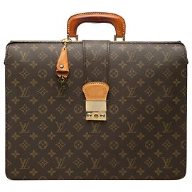 Louis Vuitton Brown Monogram Serviette Fermoir Marrone