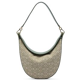 LOEWE Sac Luna Hobo en toile Anagram vert Vert