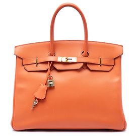 Hermès Orange Epsom Birkin Retourne 35 Laranja