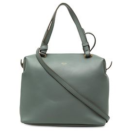 Céline Celine Bolsa Soft Cube Small em couro cinza Marrom