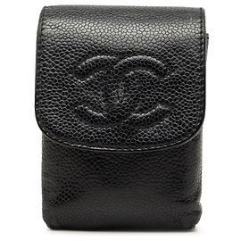 Portacigarette Chanel Black CC Caviar Nero