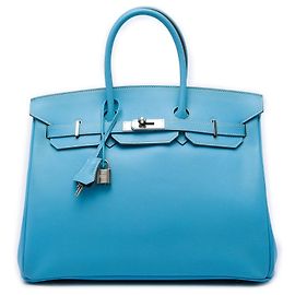 Hermès Blue Epsom Birkin Retourne 35 Azul Azul claro