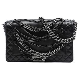 Chanel Black Paris Dallas Medium Lambskin Enchained Boy Flap Nero