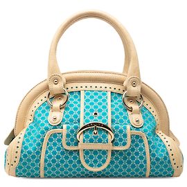 Céline Sac à main dôme Celine Blue Macadam Canvas Bleu Autre