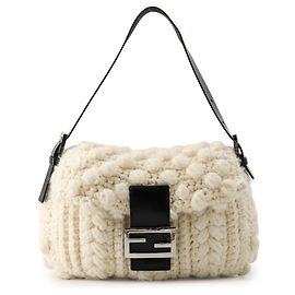 Borsa a secchiello Fendi Mamma Nero Bianco