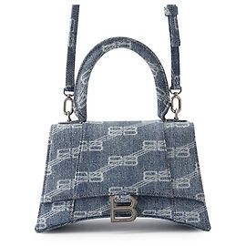 Sac à main Balenciaga Hourglass BB Monogram Small Bleu