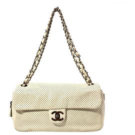 Borsa a tracolla con catena Chanel verde e bianca Bianco Verde