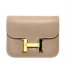 Hermès Hermes Constance Slim Bi-fold Wallet Brown Taupe