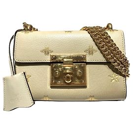 Bolsa de Ombro Gucci Padlock Beestar Bege