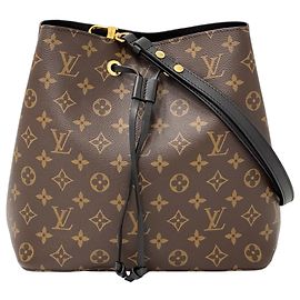 Sac à main Louis Vuitton Neo Noe MM Marron Noir Blanc Monogramme