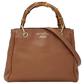 Gucci Bamboo Leather Handbag Brown