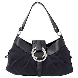 Bulgari Bvlgari Black Canvas Handbag Black