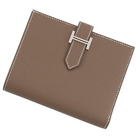 Hermès Cartera bi-fold Hermes Bearn Compact Gris pardo