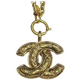 Collier Chanel Matelassé plaqué or Doré