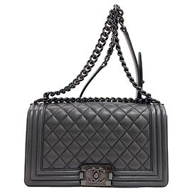 Chanel Black Leather Handbag Black