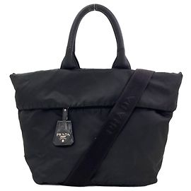 Sac à main réversible Prada BN1959 Tessuto Double Noir