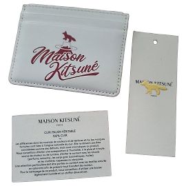 Autre Marque Maison Kitsuné Leather Card Holder - White White