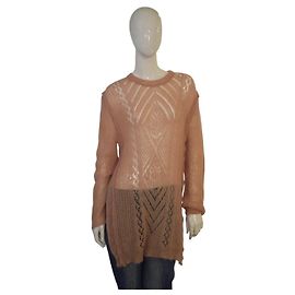 RED VALENTINO Stricktunik mit offener Struktur aus Mohair-Mischung Blush Pink IT 40 Beige