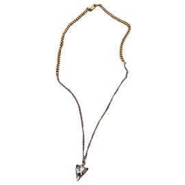 Autre Marque Colar Maison Kitsuné Pendente Cabeça de Raposa Bicolor Hardware prateado Gold hardware
